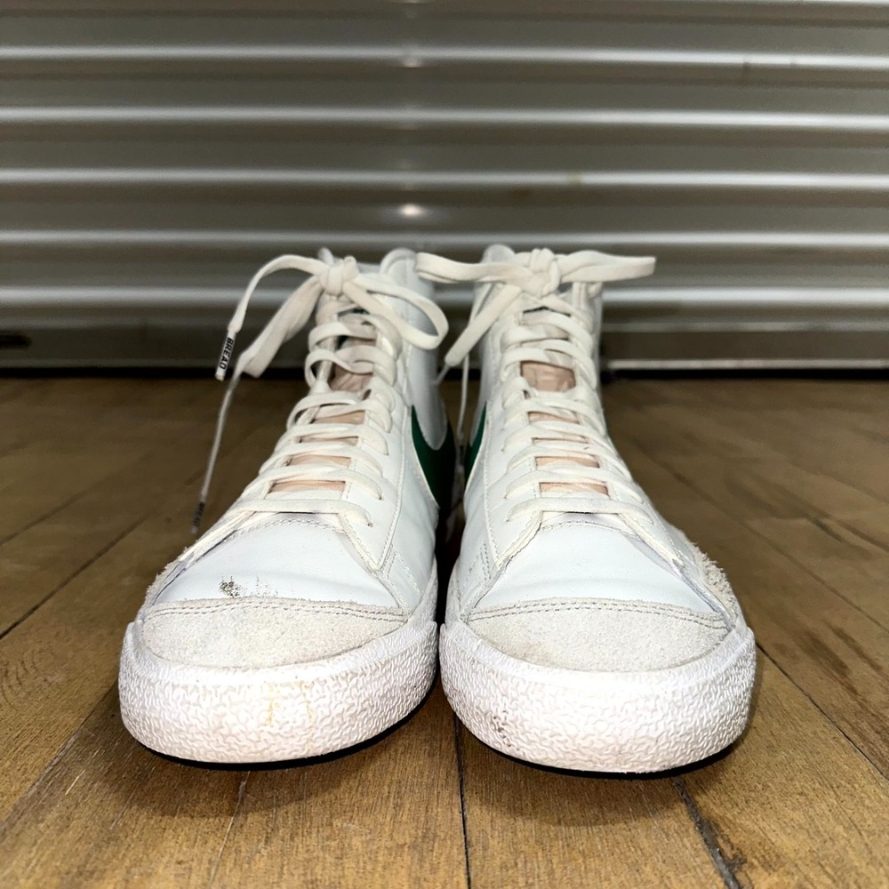 Vintage Nike Blazer Mid 77 Sneaker Mens Size 10.5 White Pine Green Logo Sporty - Picture 6 of 12
